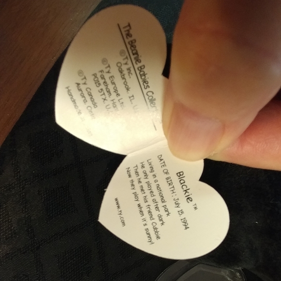 Beanie Baby, TY, Retired, BLACKIE MWET Collectable Plush - Picture 2 of 2